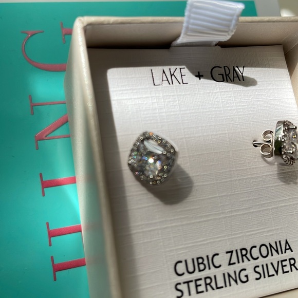 Lake & Gray Sterling Silver Cubic Zirconia Earrings - Picture 2 of 5